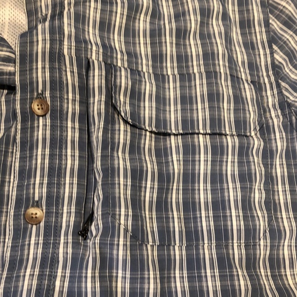Eddie Bauer blue plaid button up shirt - Picture 5 of 8